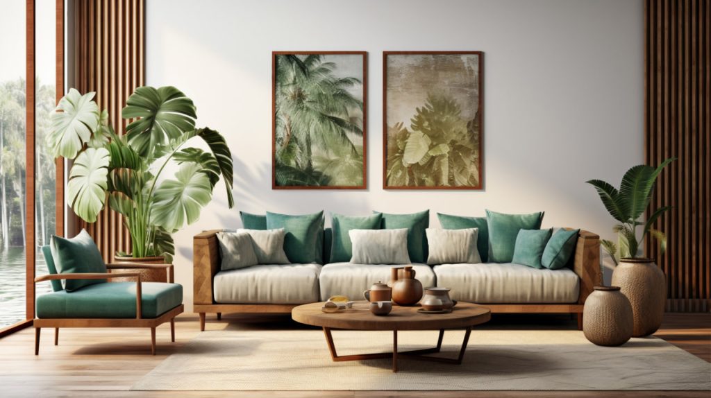 Room in house decorated with brazilian folklore design